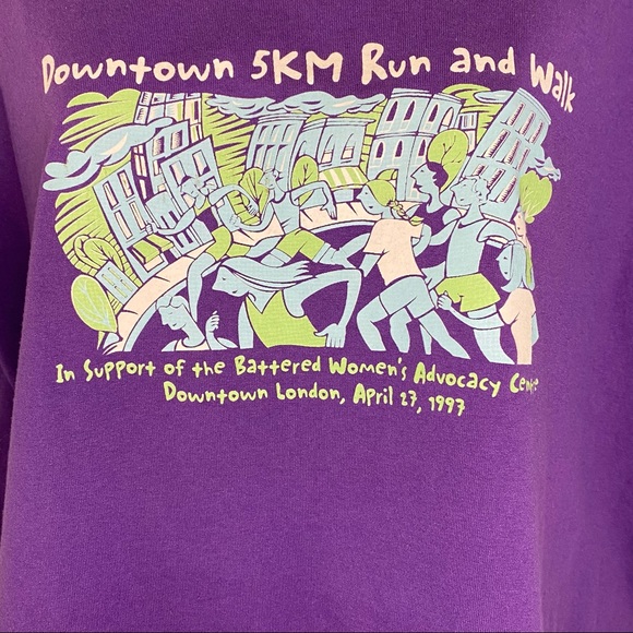 Vintage T Shirt Downtown London 5k Walk & Run 1997 Size Large - Picture 2 of 8